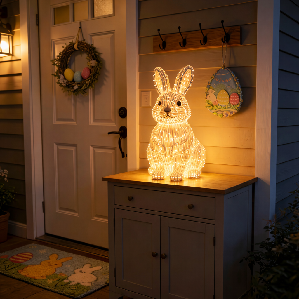 Easter Bunny Night Light with Warm LED Glow