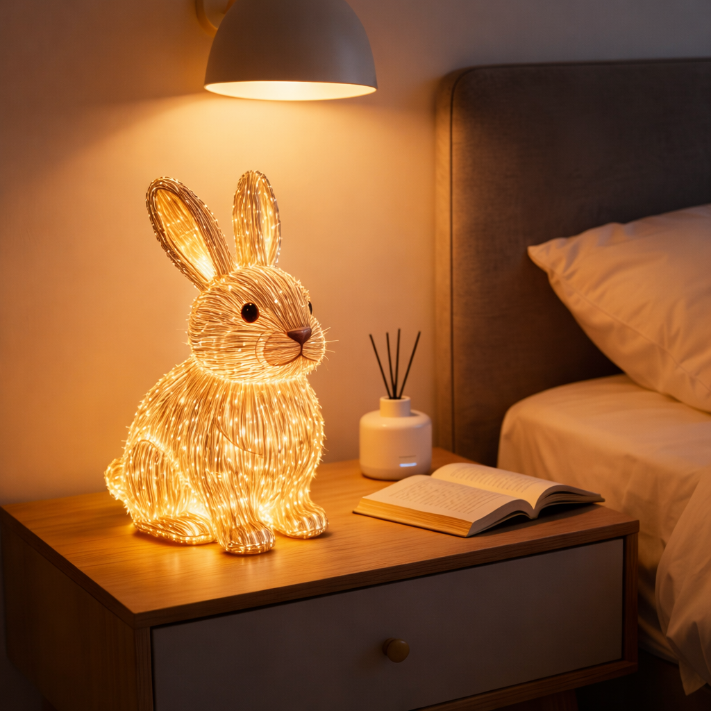 Easter Bunny Night Light with Warm LED Glow
