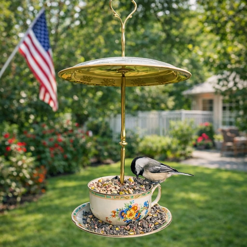 🔥LAST DAY 50% OFF - 🐦Bird Tea Party:  Ceramic Teacup Birdfeeder