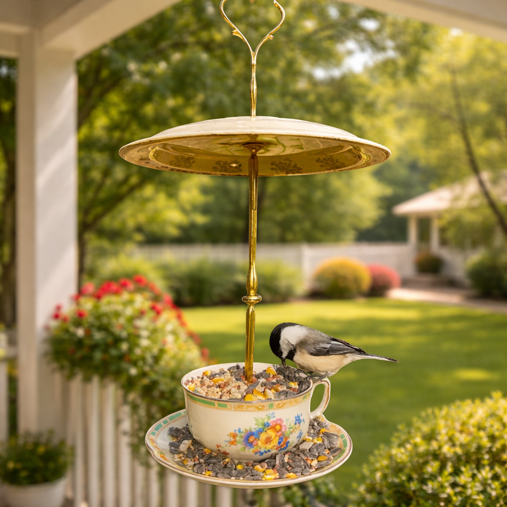🔥LAST DAY 50% OFF - 🐦Bird Tea Party:  Ceramic Teacup Birdfeeder
