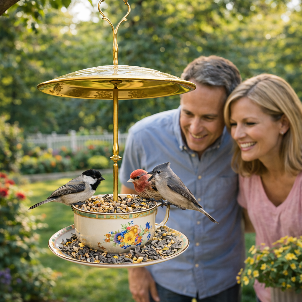 🔥LAST DAY 50% OFF - 🐦Bird Tea Party:  Ceramic Teacup Birdfeeder