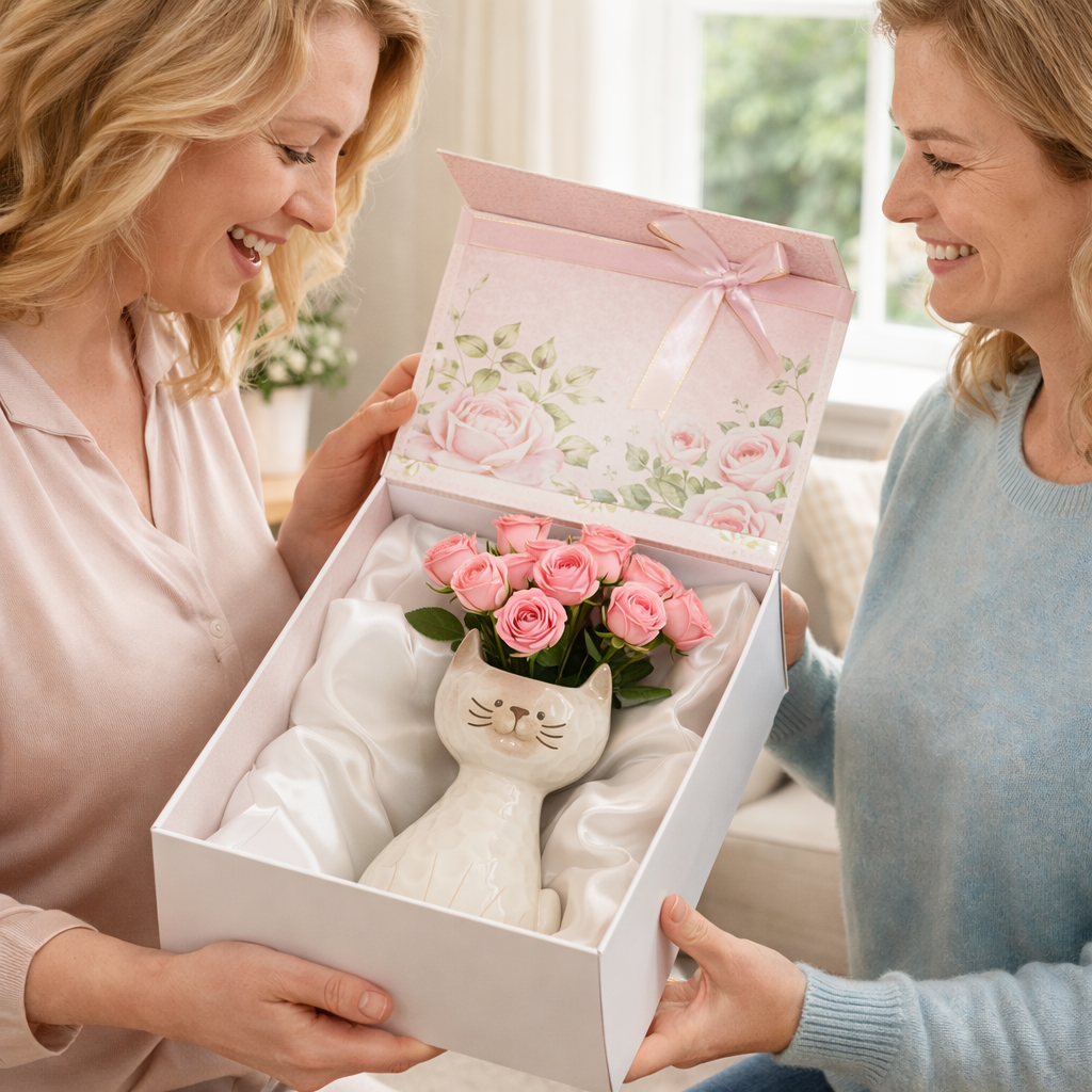🌸 Siamese Cat Ceramic Vase & Succulent Planter