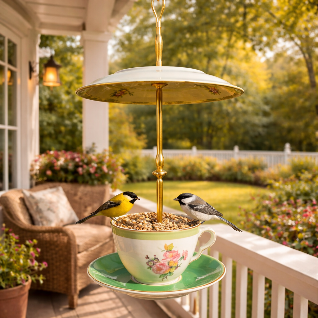 🔥LAST DAY 50% OFF - 🐦Bird Tea Party:  Ceramic Teacup Birdfeeder