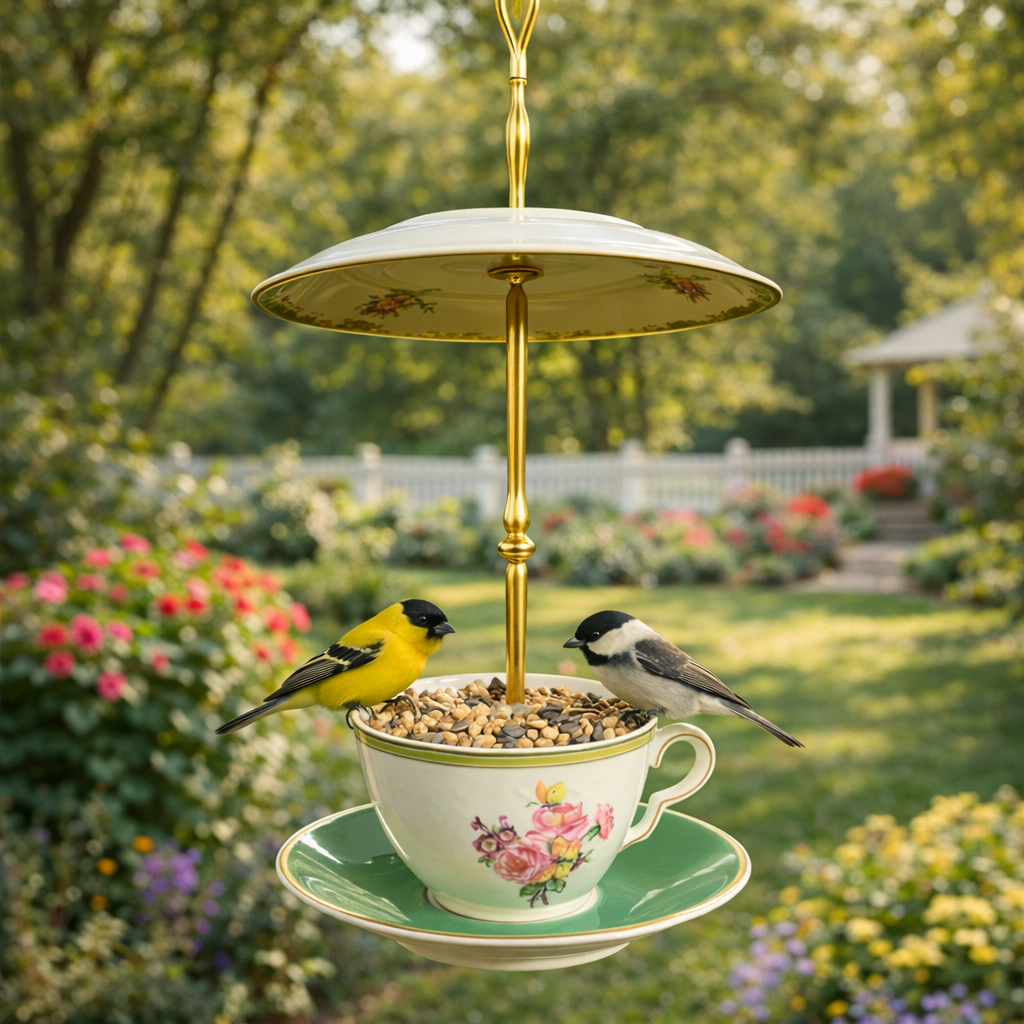 🔥LAST DAY 50% OFF - 🐦Bird Tea Party:  Ceramic Teacup Birdfeeder