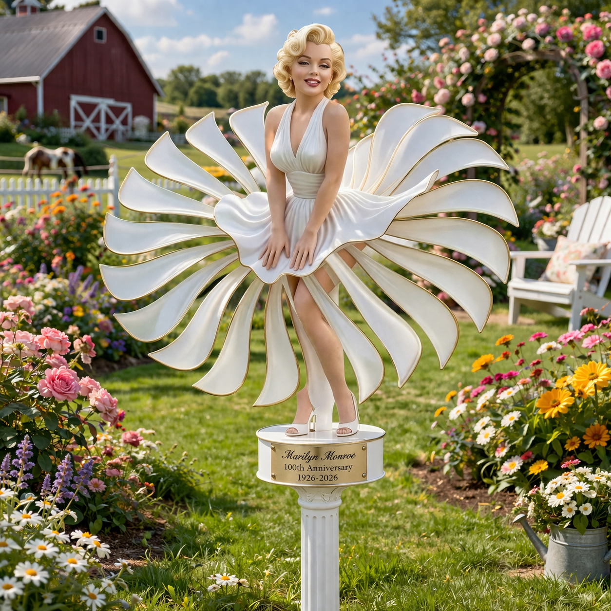👑 Marilyn Monroe 100th Anniversary Garden Statue – Timeless Icon ✨