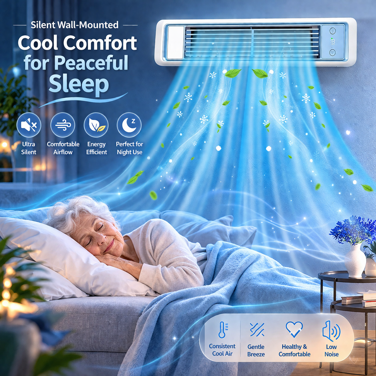 AeroFlow™ Senior-Comfort Edition | Ultra-Silent Cordless Tower Fan