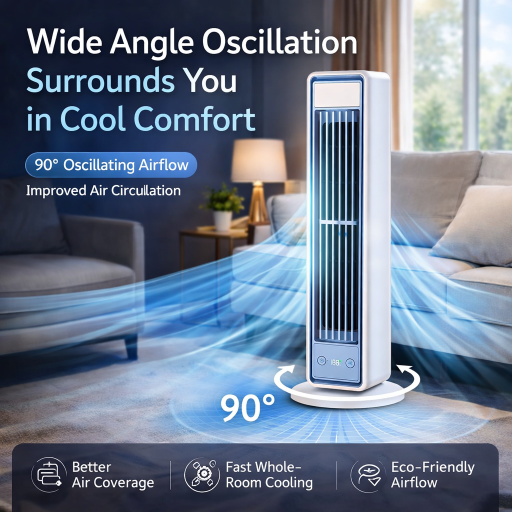 AeroFlow™ Senior-Comfort Edition | Ultra-Silent Cordless Tower Fan