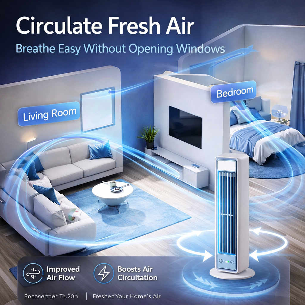 AeroFlow™ Senior-Comfort Edition | Ultra-Silent Cordless Tower Fan