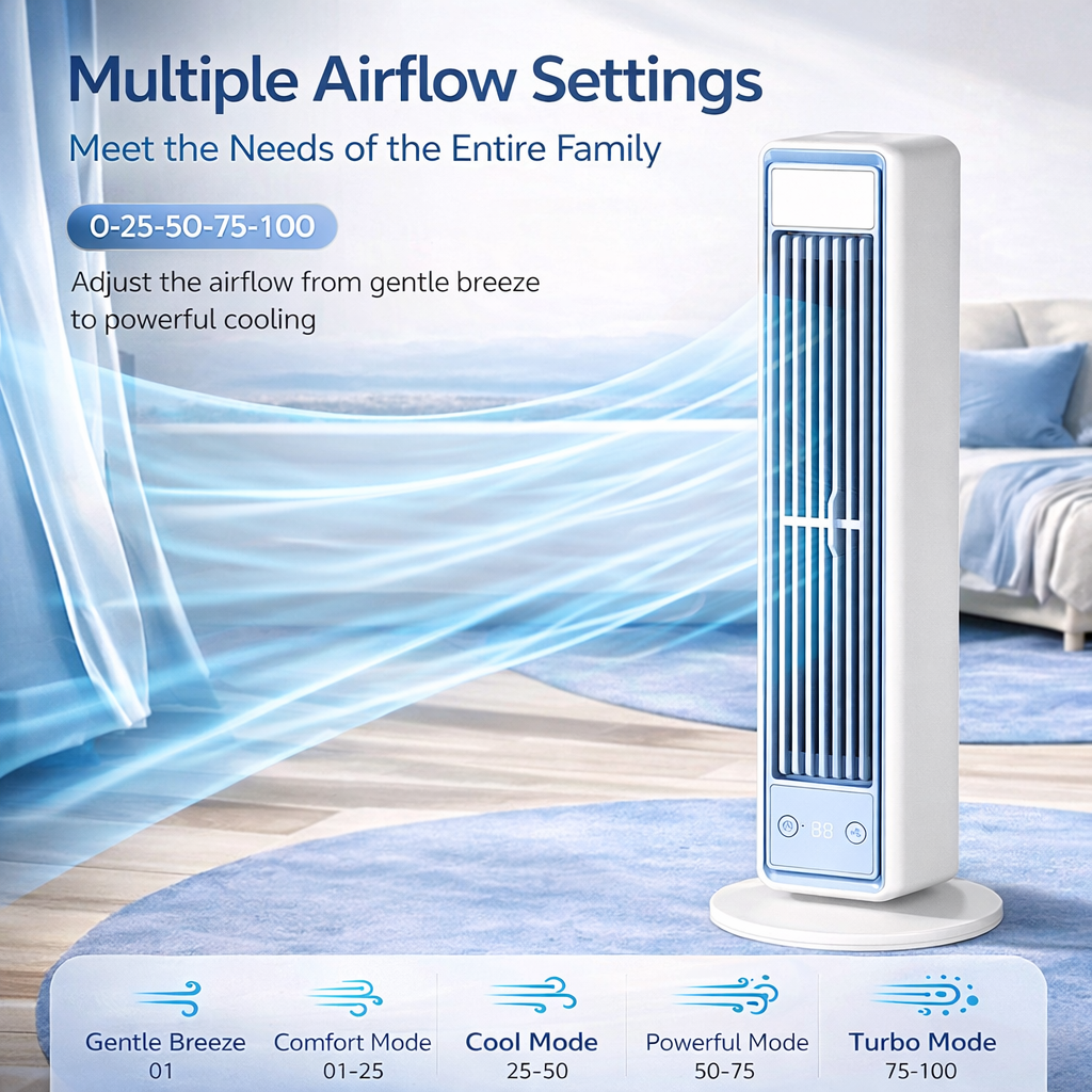 AeroFlow™ Senior-Comfort Edition | Ultra-Silent Cordless Tower Fan