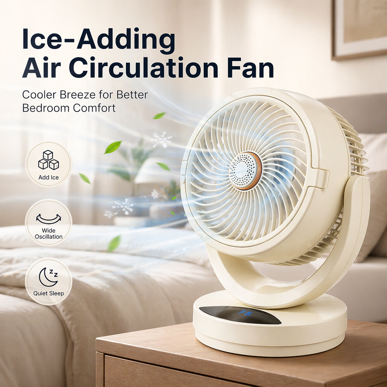 12 Inch Quiet Cooling Desk Fan Oscillating for Bedroom