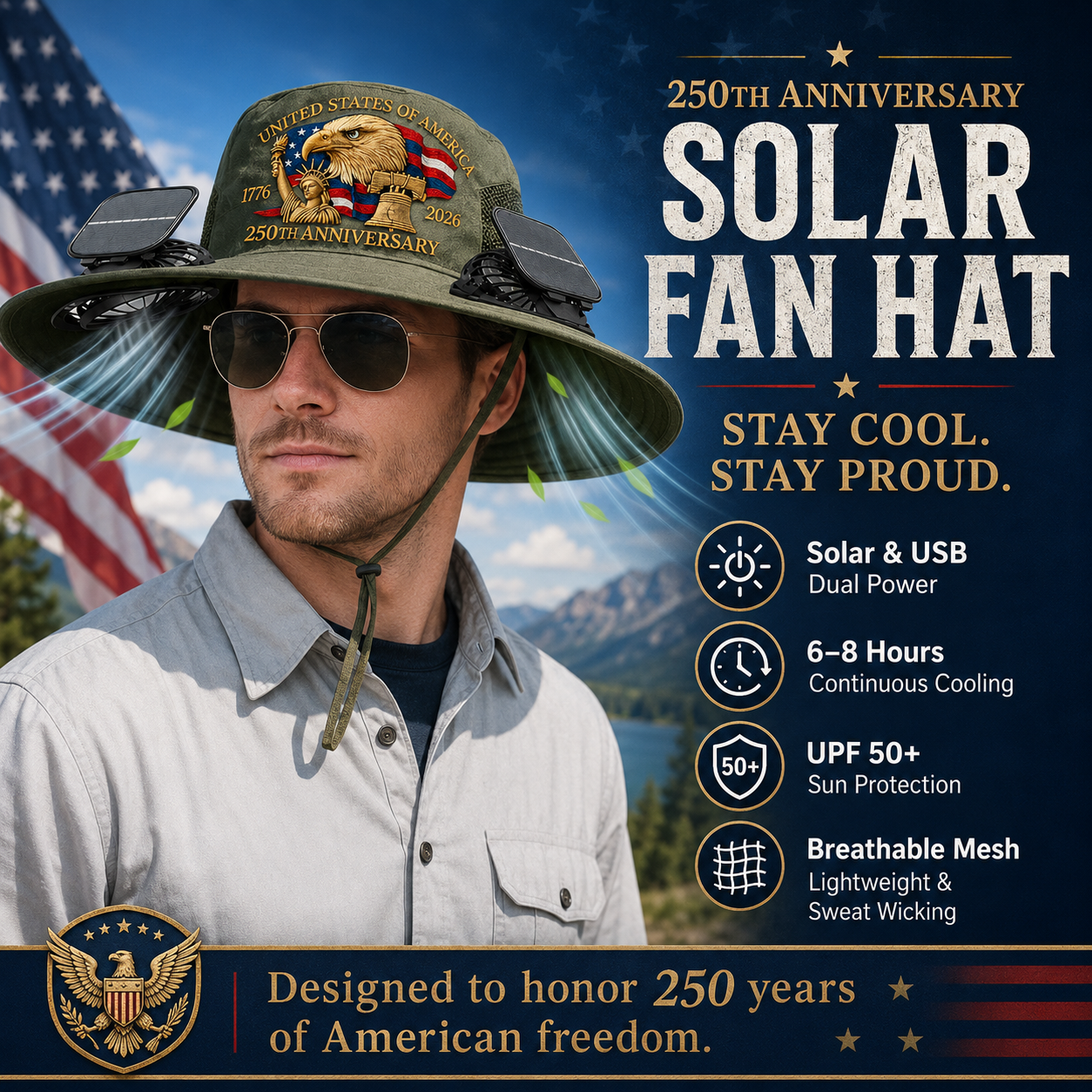 250th Anniversary Solar Dual-Fan Hat