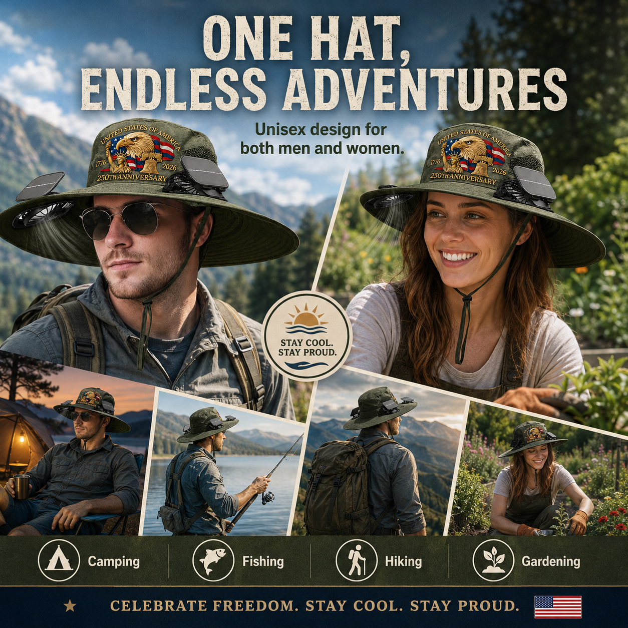 250th Anniversary Solar Dual-Fan Hat