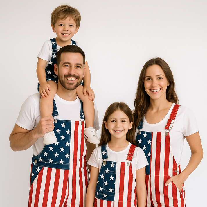 🔥Unisex Retro Independence Day Flag Overalls