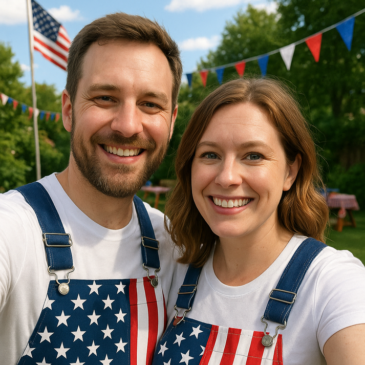 🔥Unisex Retro Independence Day Flag Overalls