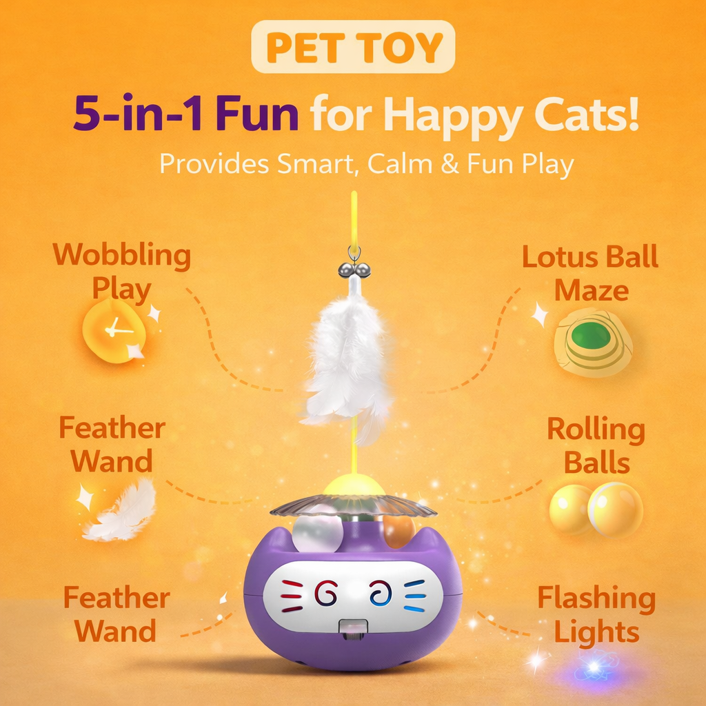 Petsume™ Interactive 5-in-1 Cat Toy