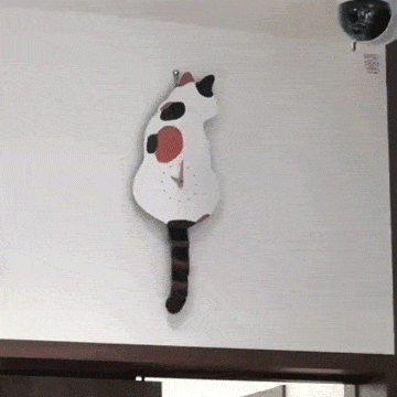 Nordic Cat Wagging Tail Wall Clock