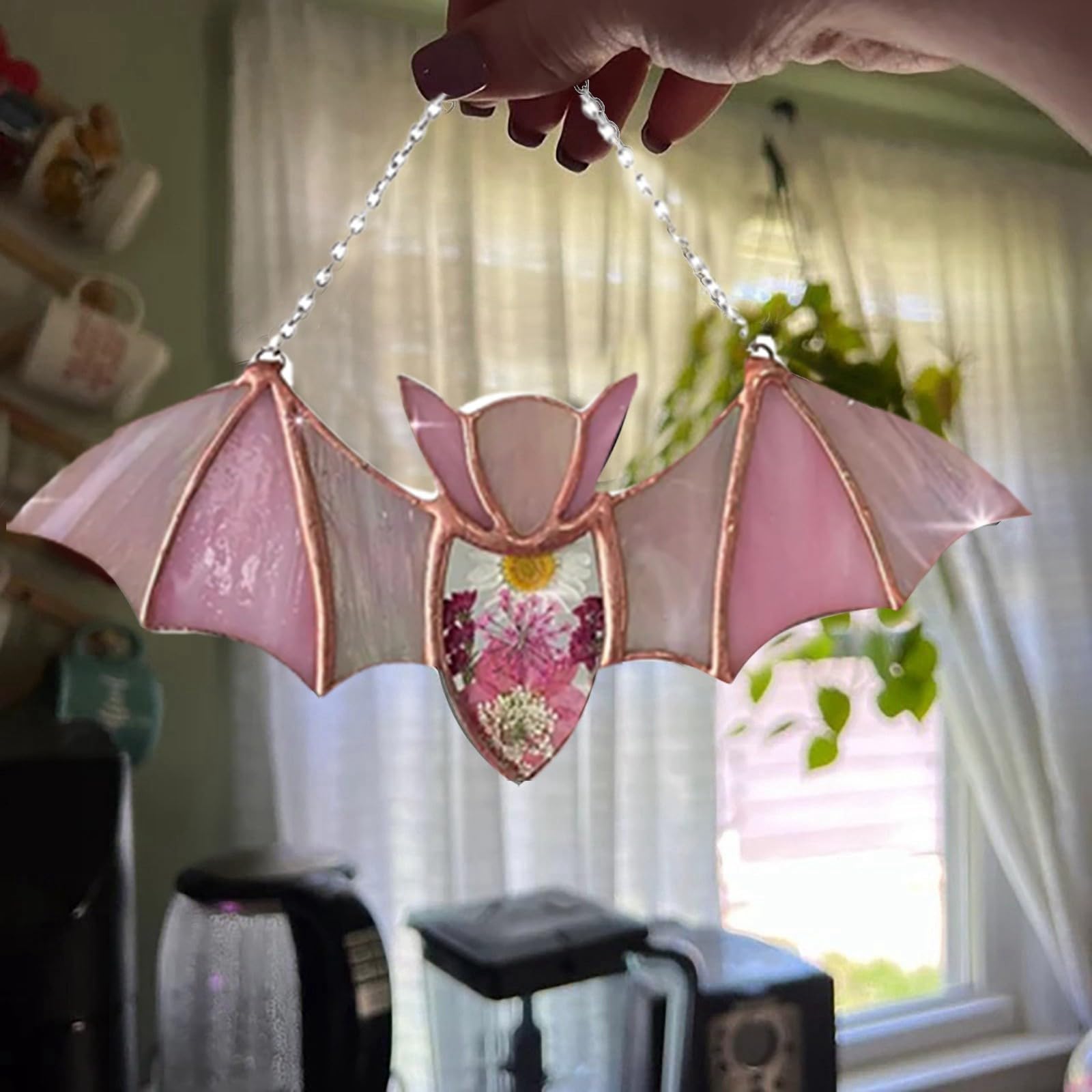 Bat Stained Glass Light Catcher Window Hanging