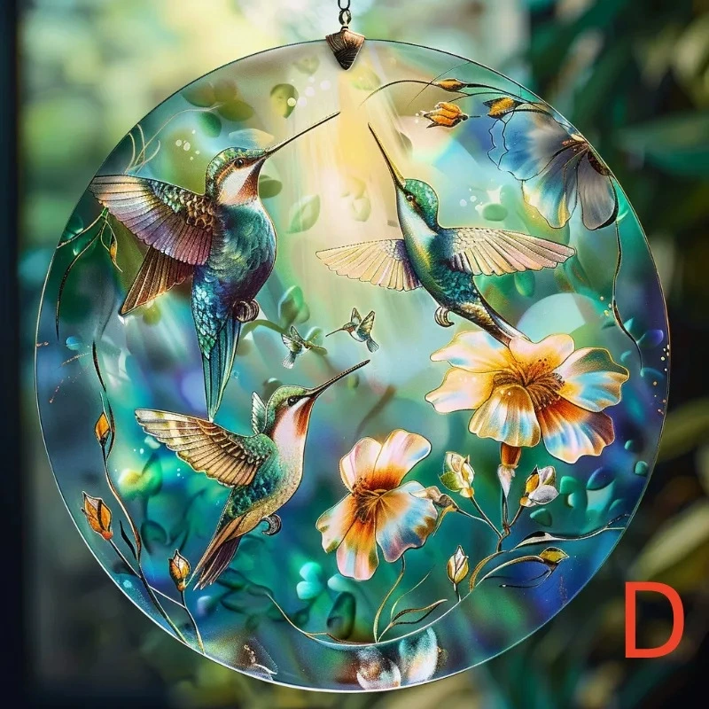 Hummingbird Decor Round Ceramic - Hummingbird Hanging Ornament