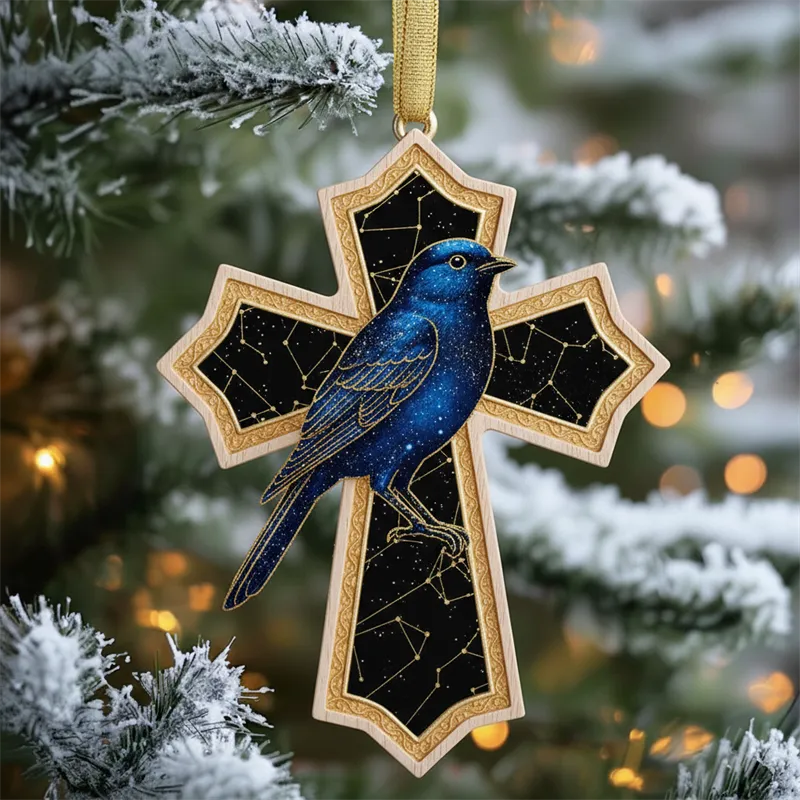 🐦Birdsong and the Light of Faith: Exquisite Cross Ornament Collection