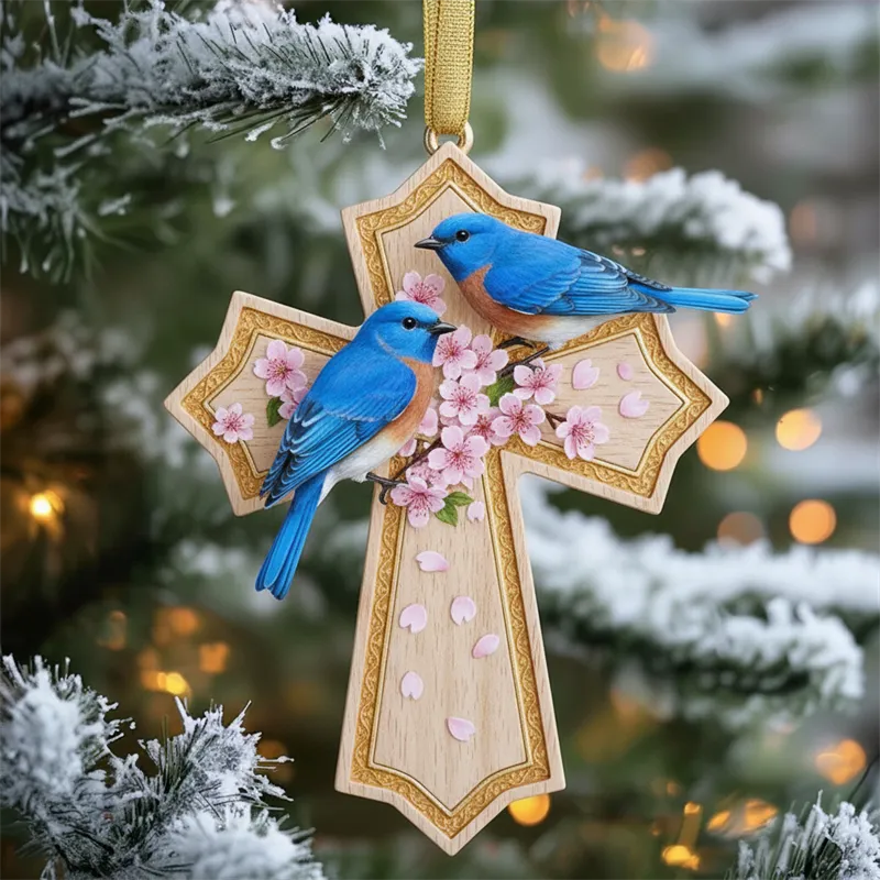 🐦Birdsong and the Light of Faith: Exquisite Cross Ornament Collection