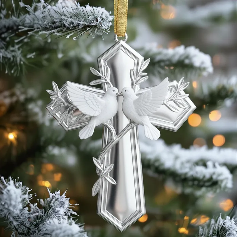 🐦Birdsong and the Light of Faith: Exquisite Cross Ornament Collection