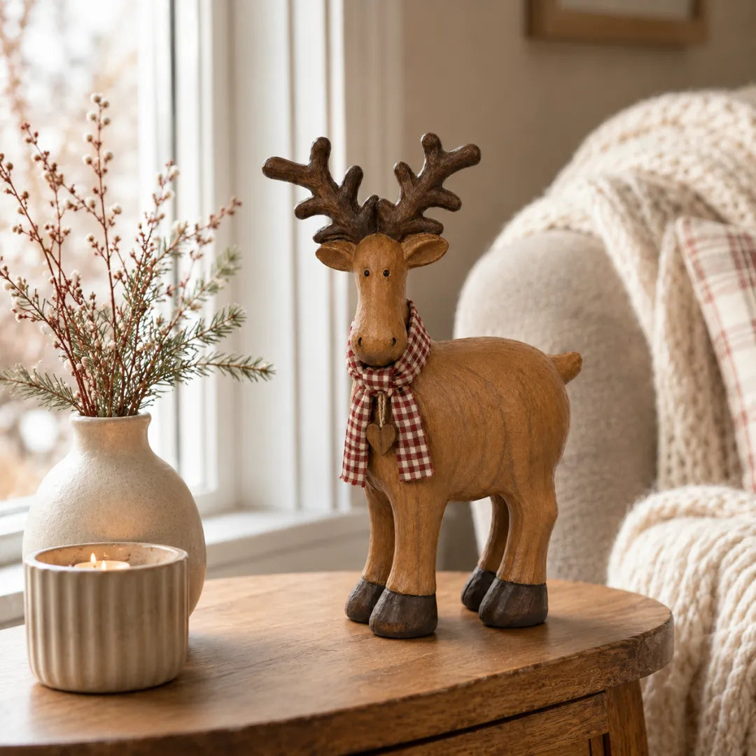Rustic Woodland Reindeer Figurine
