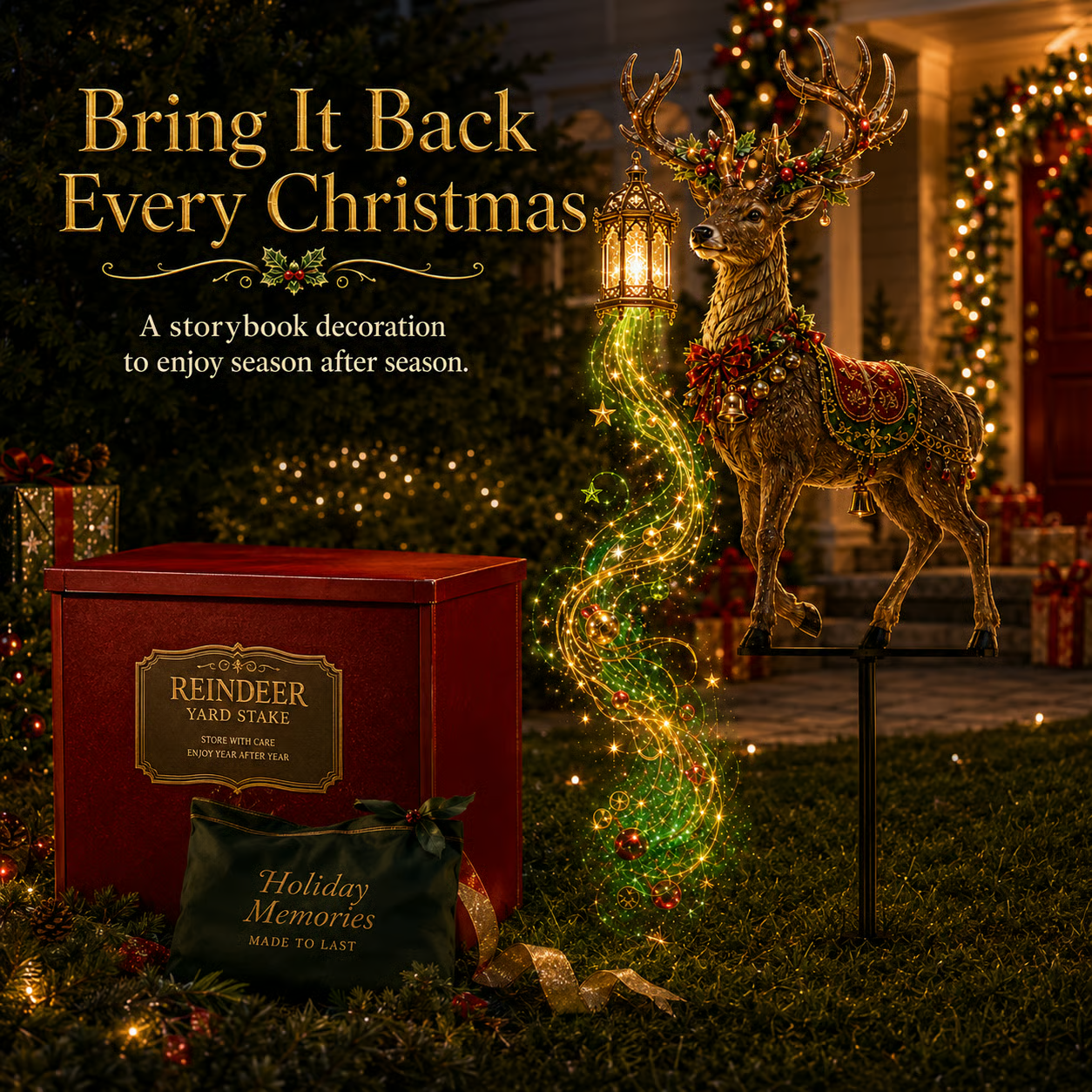 Christmas Reindeer Lantern Yard Decoration
