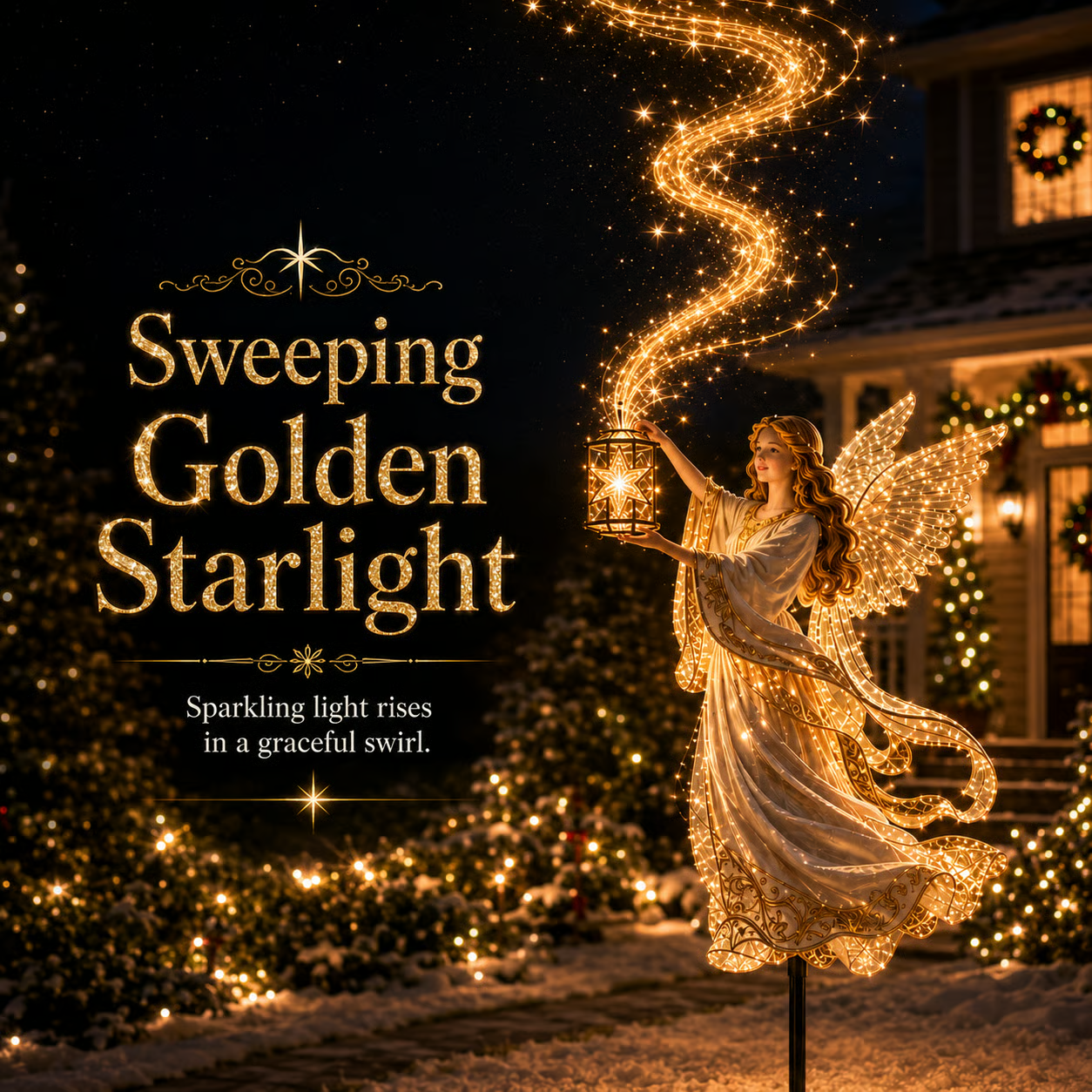 Light-Up Angel Lantern Christmas Yard Stake