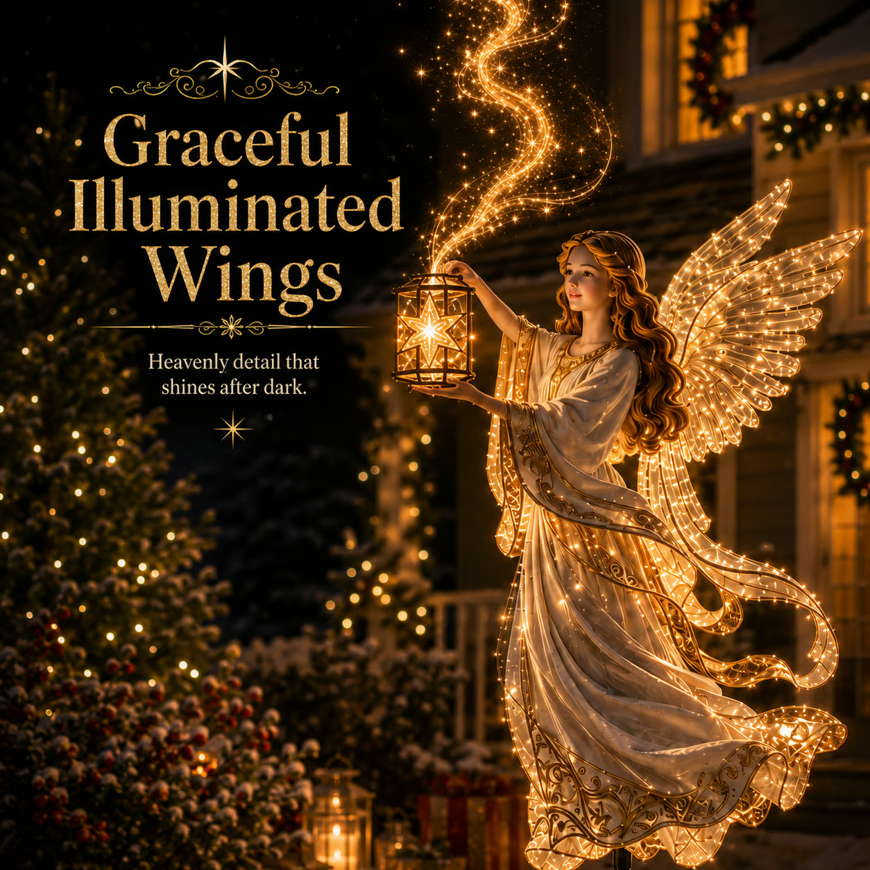 Light-Up Angel Lantern Christmas Yard Stake