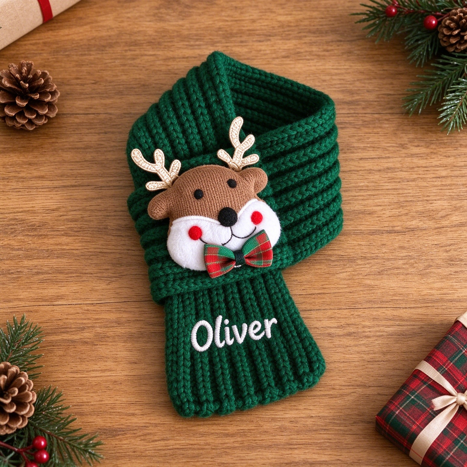 Personalized Christmas Knit Pet Scarf