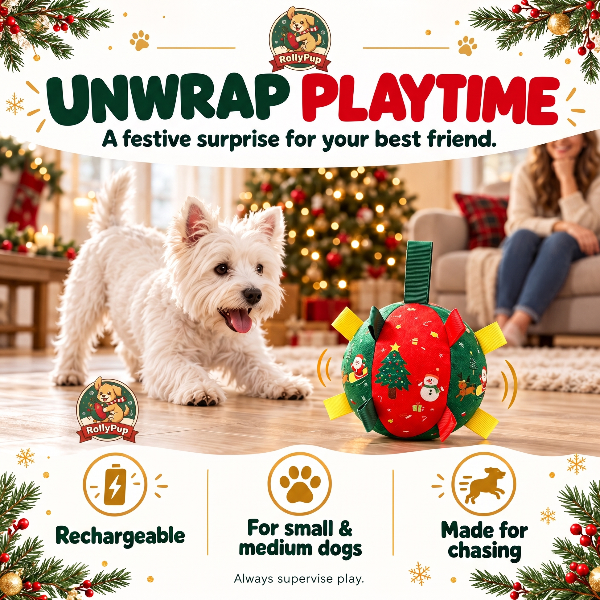 Self-Moving Christmas Dog Ball