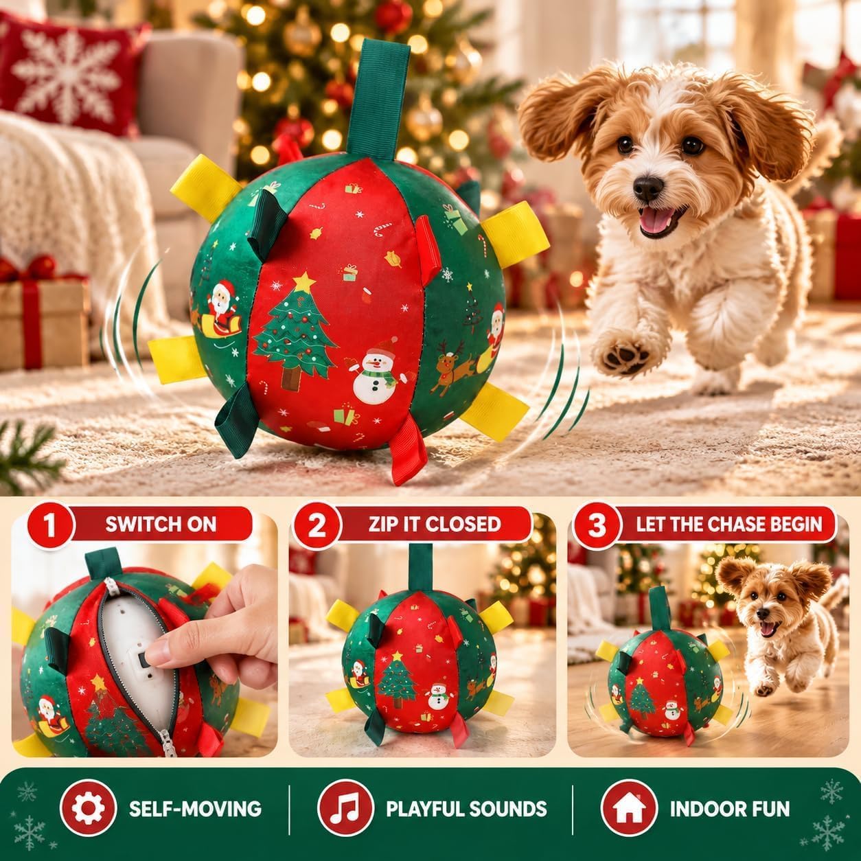 Self-Moving Christmas Dog Ball