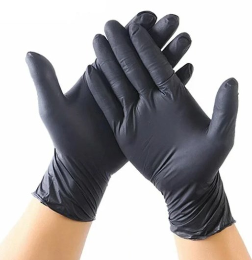 100PCS Of Disposable Black Nitrile Gloves Safety Tools For Household Cleaning