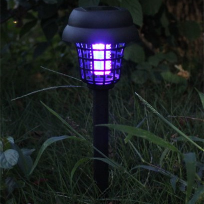 UV Radiation Outdoor Stake Landscape Fixture for Gardens-Mosquito and Insect Bug Zapper Solar Powered Light 1pair