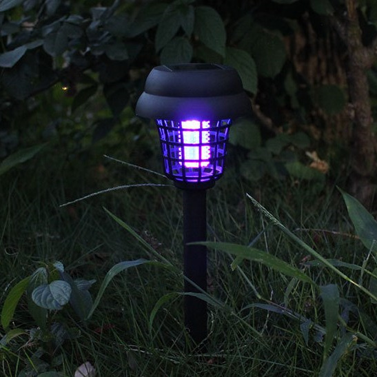 UV Radiation Outdoor Stake Landscape Fixture for Gardens-Mosquito and Insect Bug Zapper Solar Powered Light 1pair