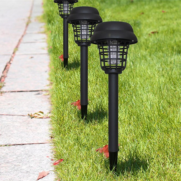 UV Radiation Outdoor Stake Landscape Fixture for Gardens-Mosquito and Insect Bug Zapper Solar Powered Light 1pair
