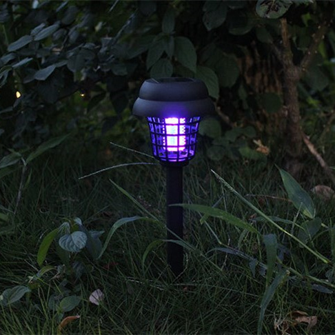 UV Radiation Outdoor Stake Landscape Fixture for Gardens-Mosquito and Insect Bug Zapper Solar Powered Light 1pair