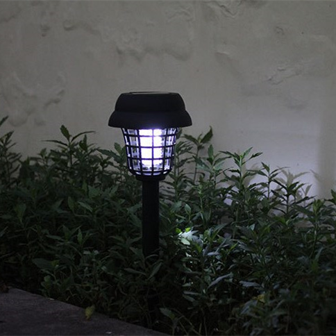UV Radiation Outdoor Stake Landscape Fixture for Gardens-Mosquito and Insect Bug Zapper Solar Powered Light 1pair