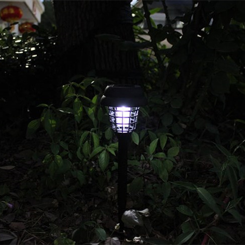 UV Radiation Outdoor Stake Landscape Fixture for Gardens-Mosquito and Insect Bug Zapper Solar Powered Light 1pair