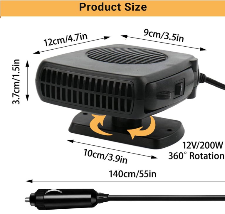 200W Portable Windshield Defroster