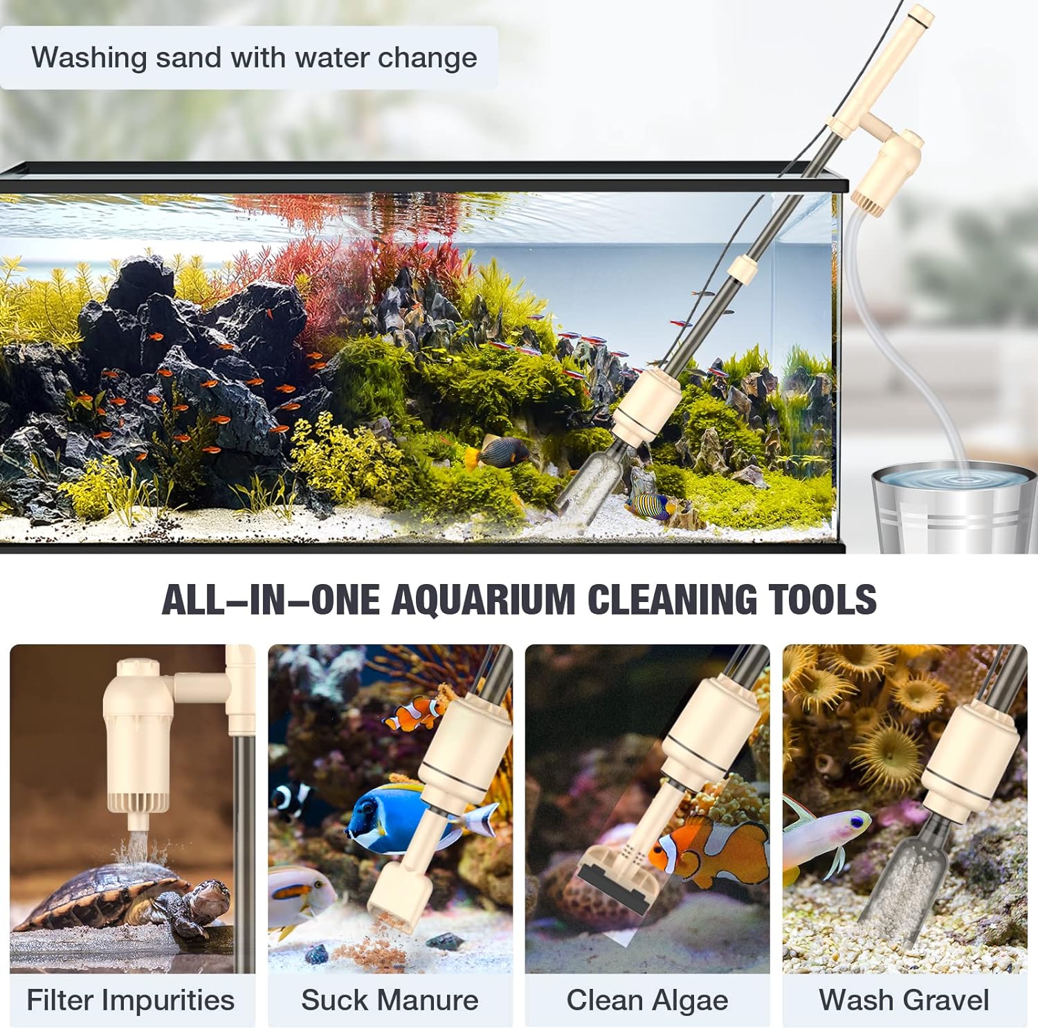 6 in 1 Electric Aquarium Gravel Cleaner