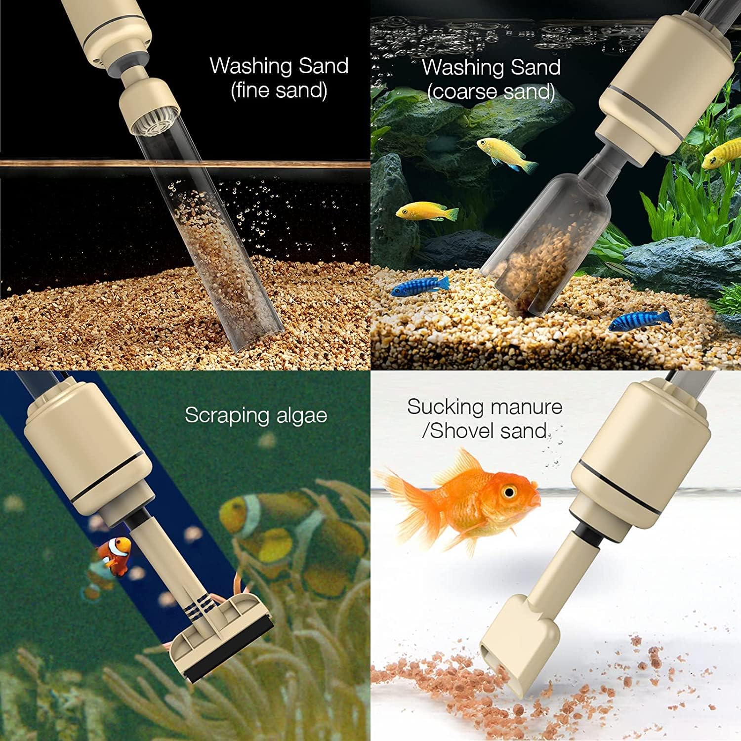 6 in 1 Electric Aquarium Gravel Cleaner