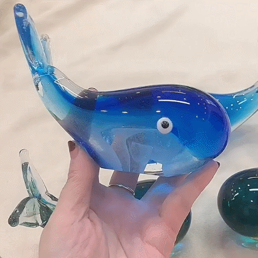 Handmade Crystal Whale Figurine Decor