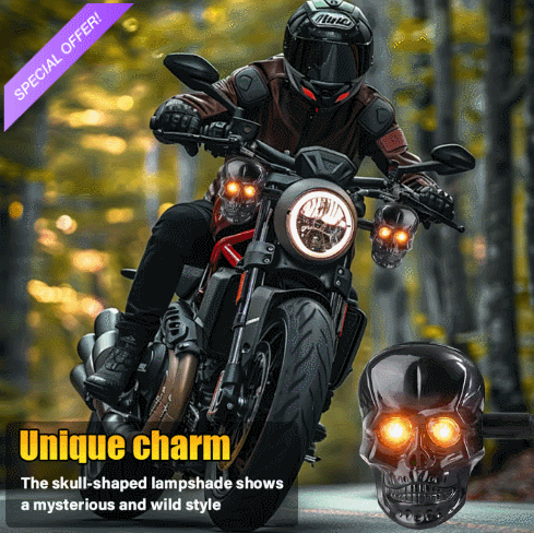 Skull Head LED Amber Turn Signal Indicator Light