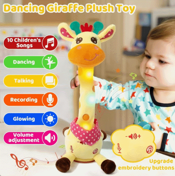 🎉 Best-Selling Musical Giraffe Toy – Sings, Dances & Repeats What You Say! 🦒🎵🗣️