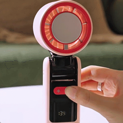 Portable Handheld Turbo Fan with Ice Cooling Plate & LED Light