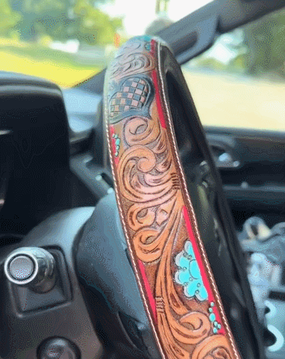 Retro Western Cowboy Car Universal Steering Wheel Cover