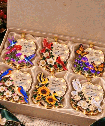 🪽 2026 Angel Wings Heart Christmas Ornaments – Set of 6 Inspirational Holiday Keepsakes
