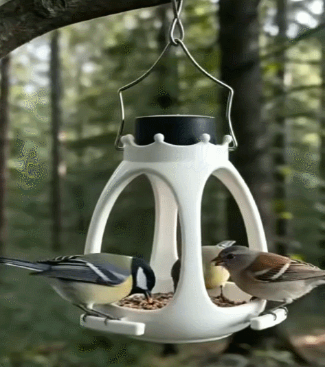 🕊️ Solar Ceramic-Style Bird Feeder