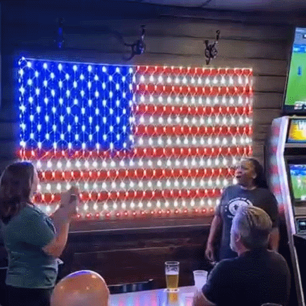 ❤️LIMITED-TIME 50% OFF!✨Patriotic Flag Net Lights – USB, Waterproof, 50,000-Hour✨